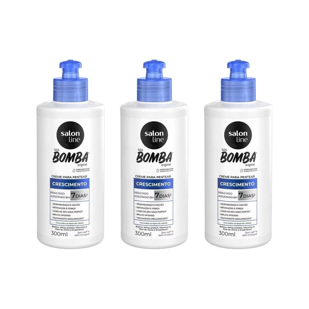 Creme Para Pentear Salon Line 300Ml Sos Bomba De Vit-Kit 3Un