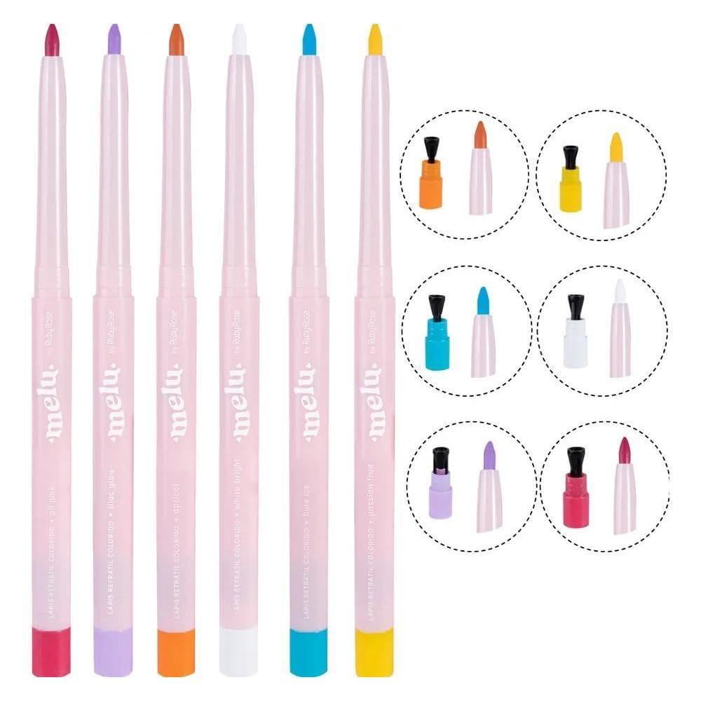 2X Kit Caneta Delineadora Colorida Ruby Rose Delineador Cane