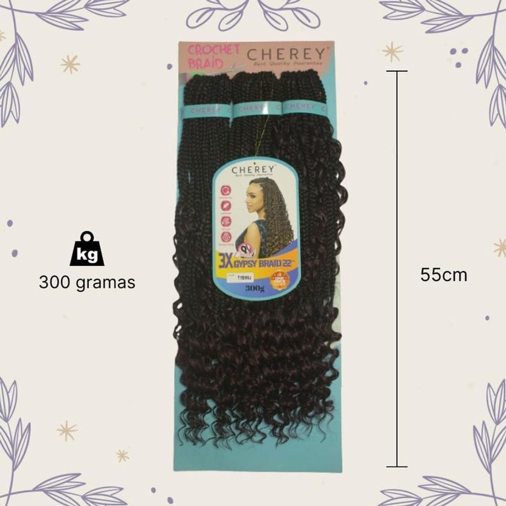 Aplique Gypsy 3X Cabelo Boho Box 300Gr Crochet Braid