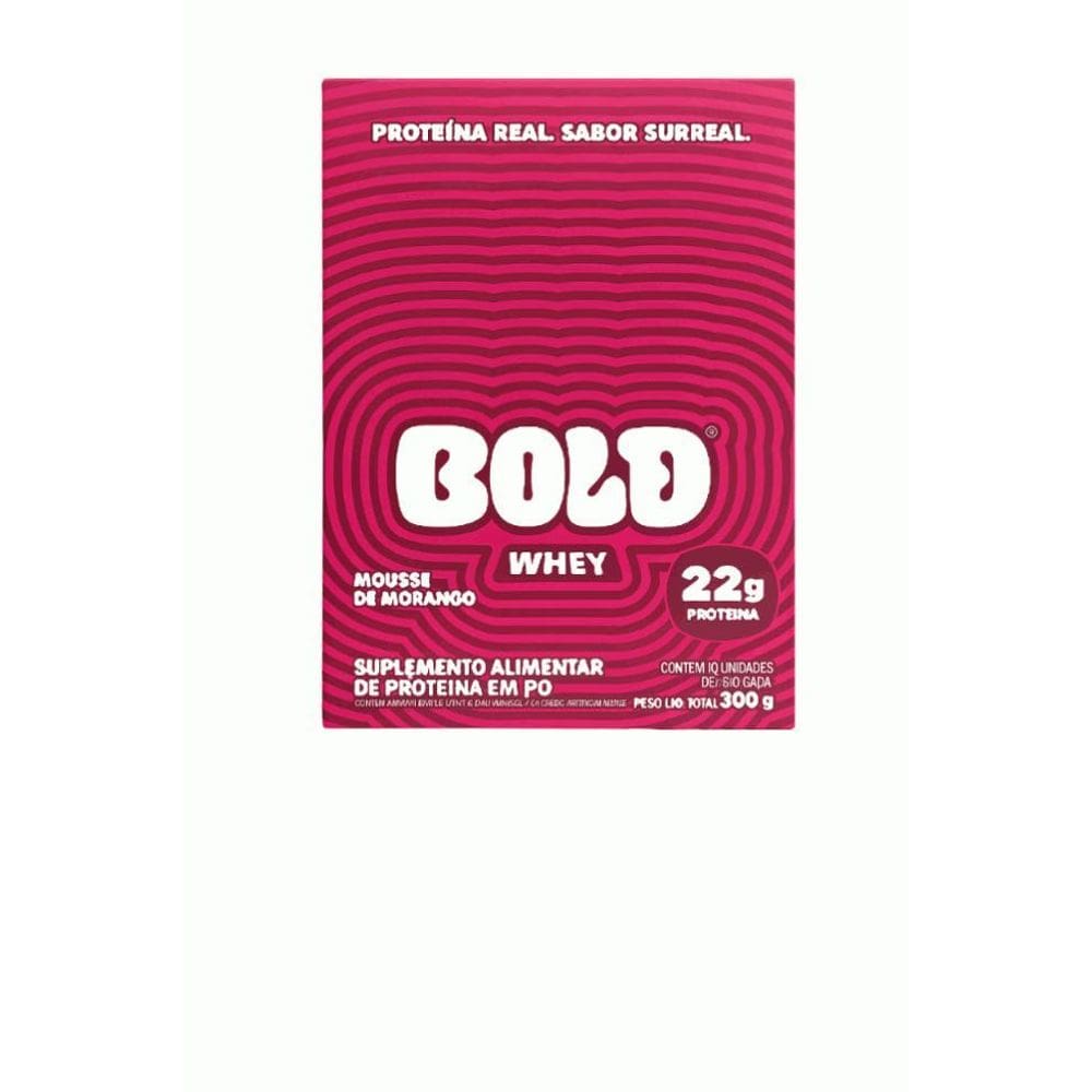 Bold Whey Display 10 Unid De 30G - Sabor: Mousse De Morango
