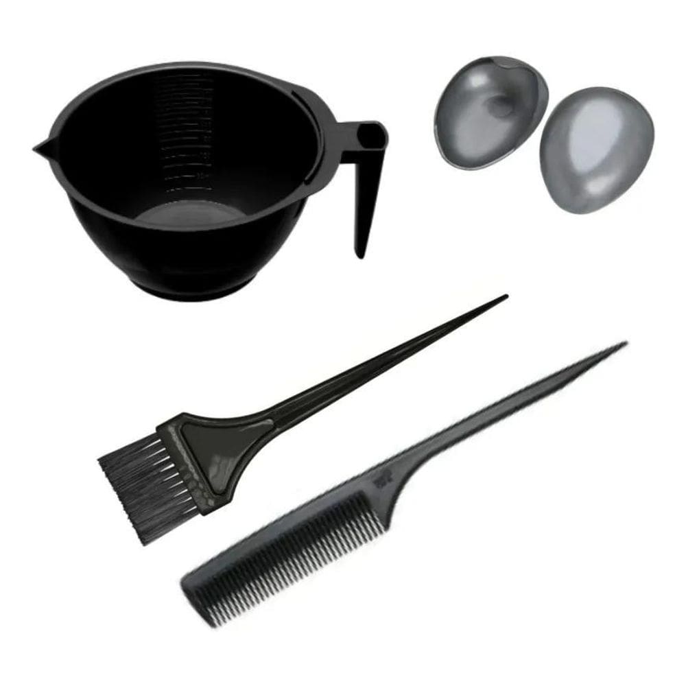 2X Kit Aplicador De Química 3 Itens Cumbuca Pincel E Pente