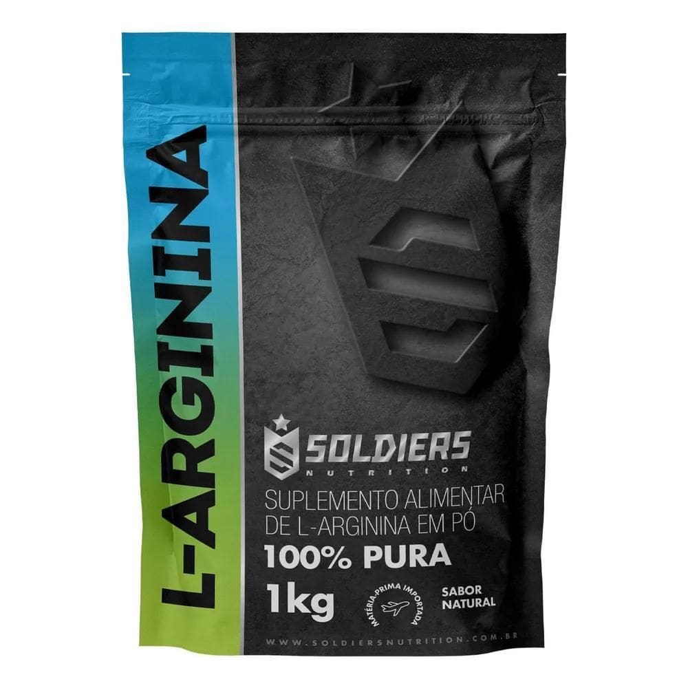 2X Arginina 1Kg Suplemento Sem Sabor Soldiers Nutrition