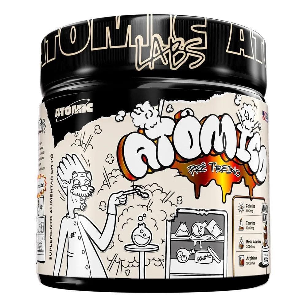 2X Suplemento Em Pó Atômico 300G Atomic Labs Sabor Mango Lok
