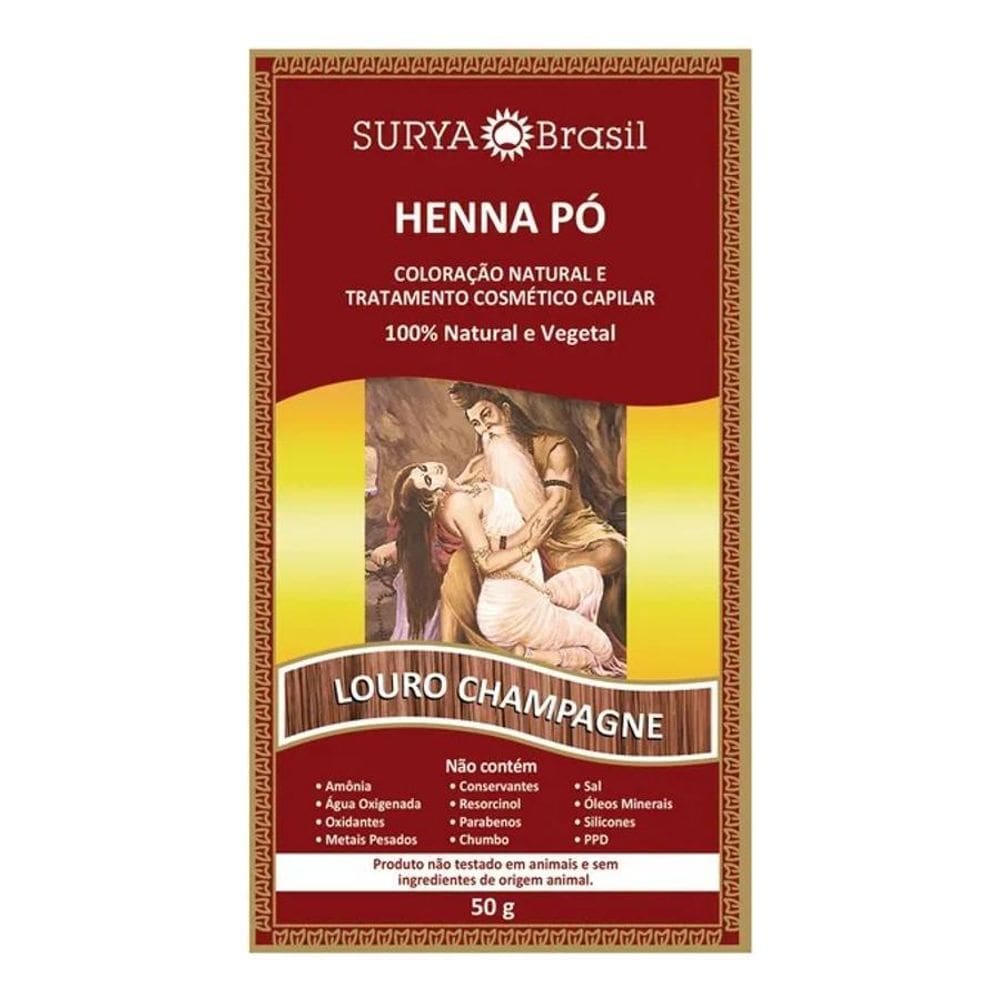2X Surya Brasil Henna Pó Coloração Natural Cor Louro Champag