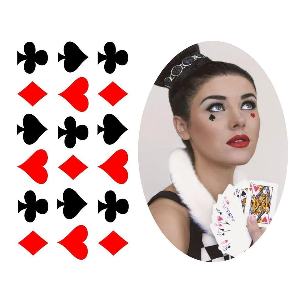 Tatuagem Temporária Nipes Baralho Delicado Modelo