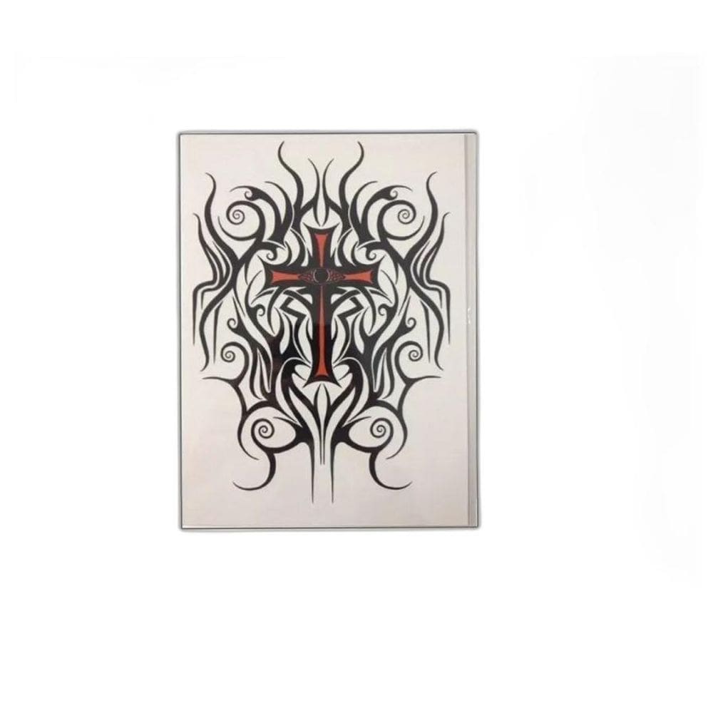 Tatuagem Temporária Delicada Com 20 Cm Cruz Religiosa