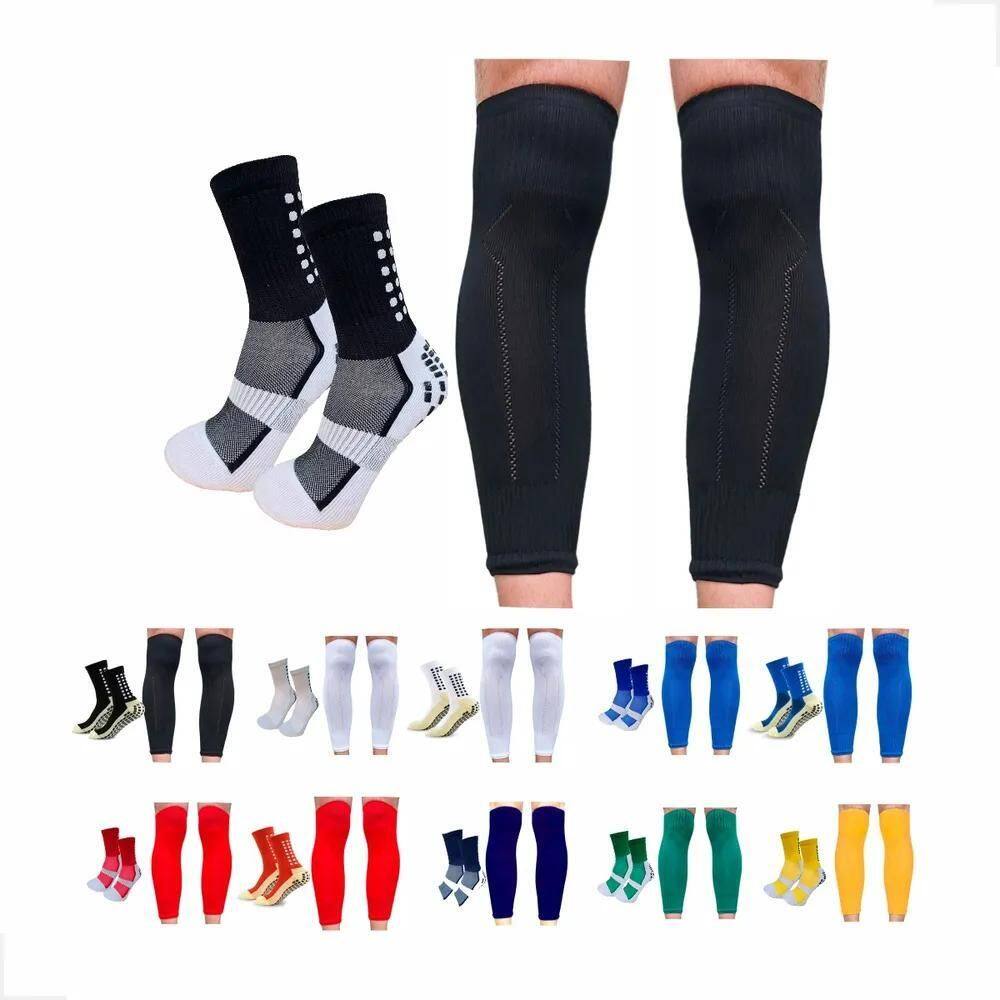 2X Kit Meia Antiderrapante Esportiva + Meião Cortado 38 Ao 4