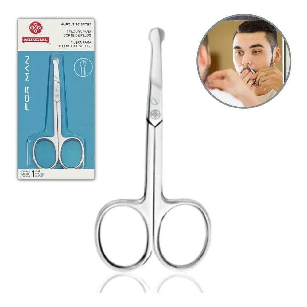 2X Tesoura Para Cortar Pelo De Nariz Corte Preciso