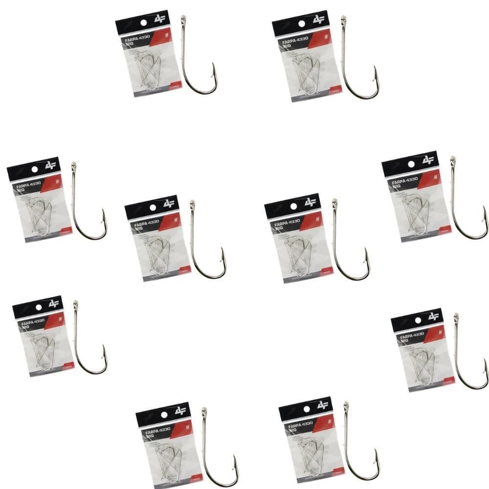 Albatroz Kit 10 Cartelas Anzol Farpa 4330 Niq N.2 25Un Cada