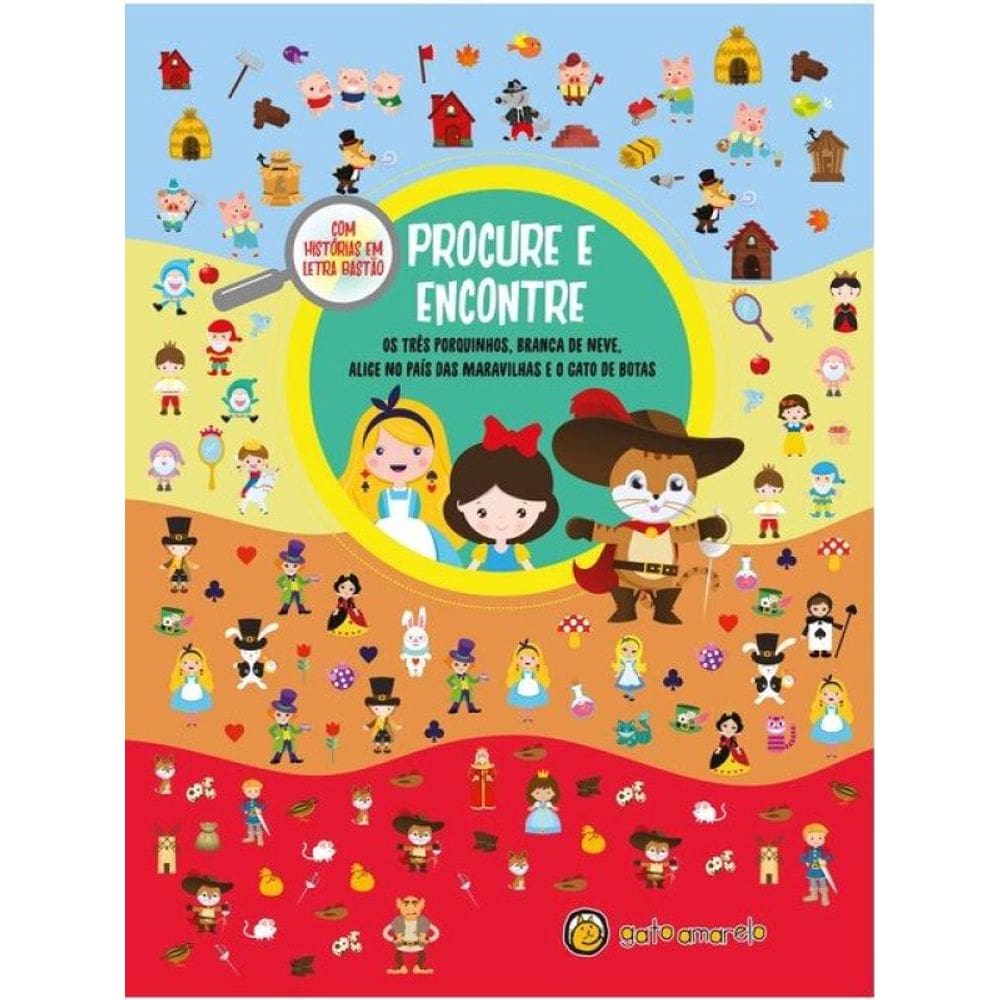 Procure E Encontre: Os Três Porquinhos, Branca De Neve, Alice No País Das Maravilhas E O Gato De Bot