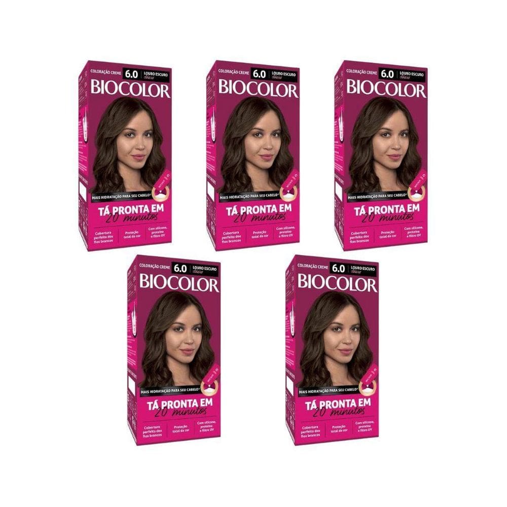 Coloraçao Biocolor Creme 6.0 Louro Escuro Classico - 5Un