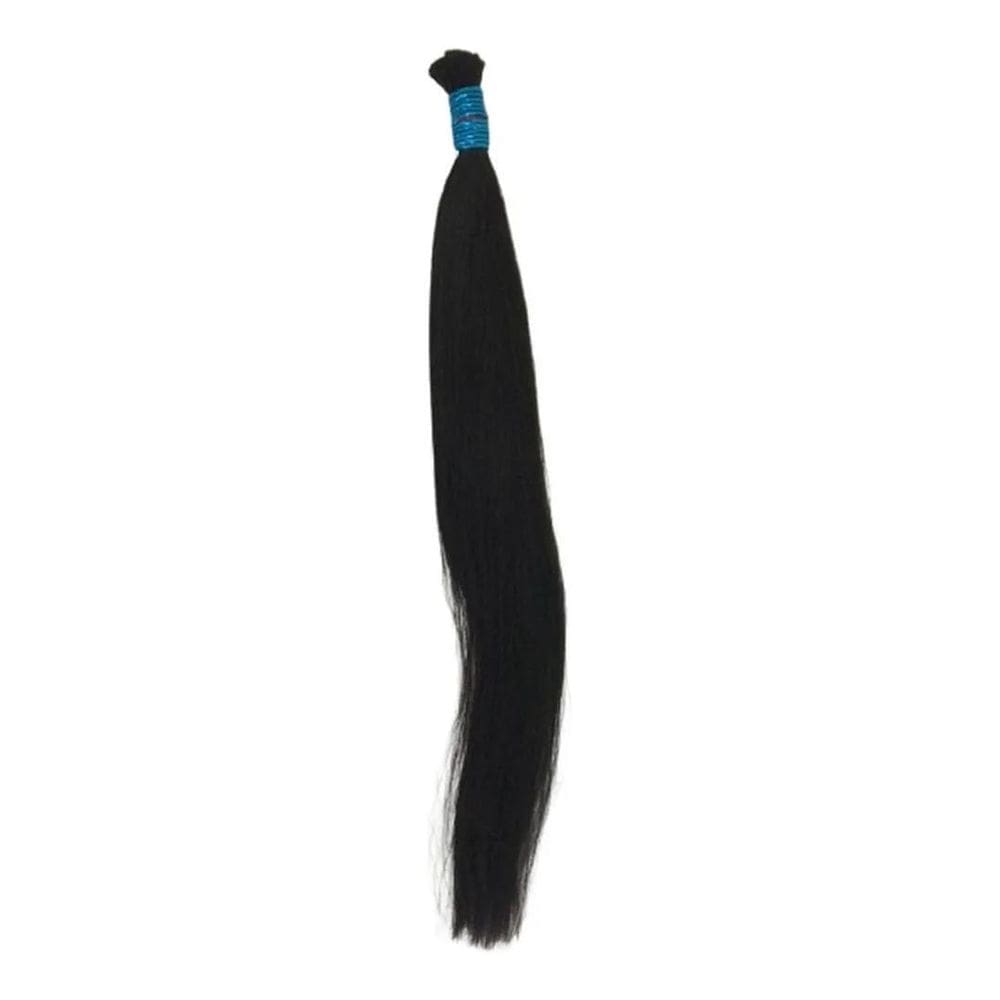 2X Cabelo Humano Natural Liso 75 Cm 100 Gramas Cor Castanho