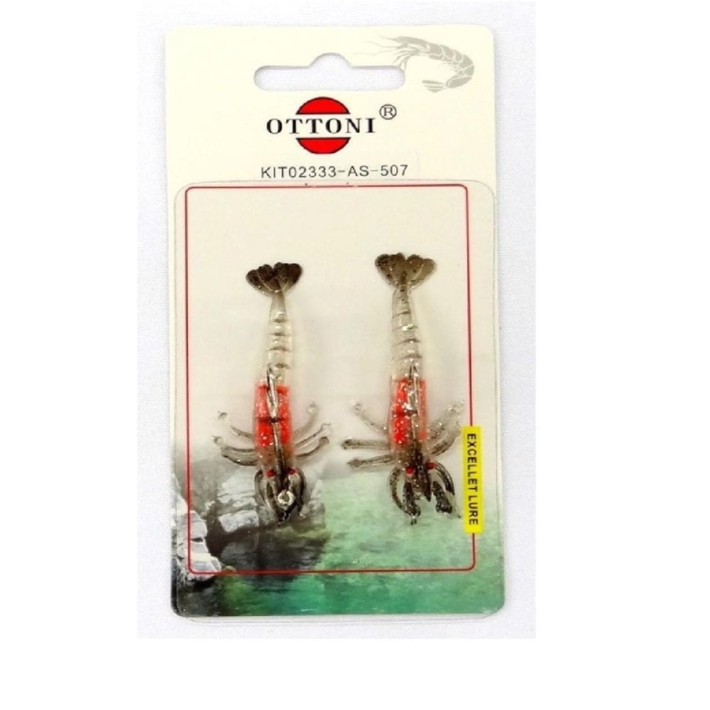 Kit 2 Isca Artificial Camarao Grande Ottoni Kit02335-As-507