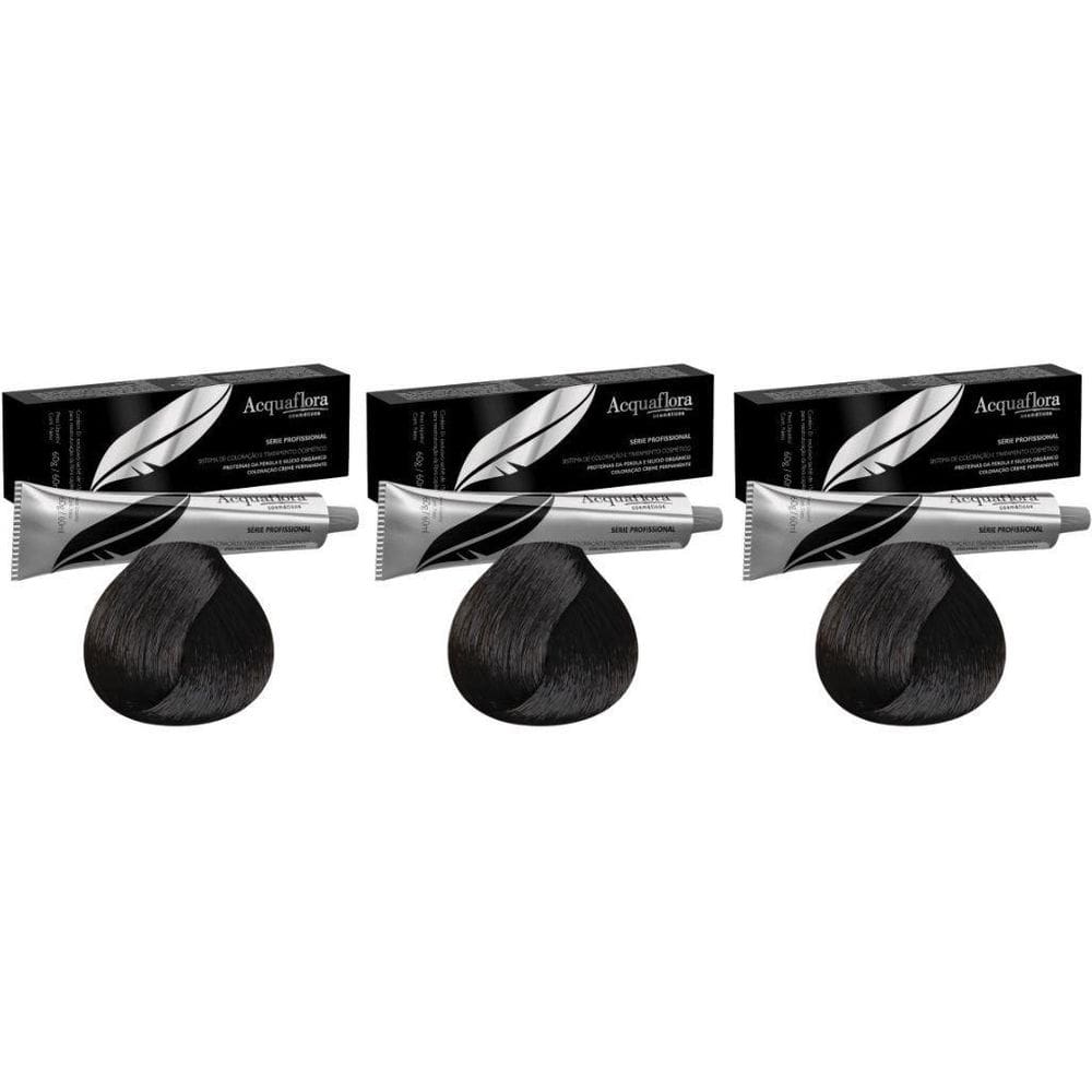 Coloraçao Acquaflora Perm 5.7 Castanho Claro Marrom -Kit 3Un
