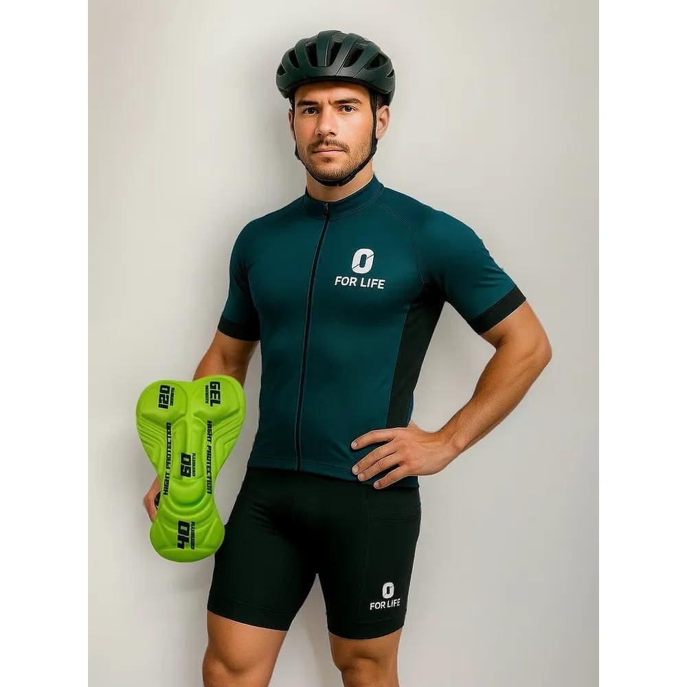 2X Bermuda Ciclismo Uv Com Bolsos Forro D120 Gel Profissiona