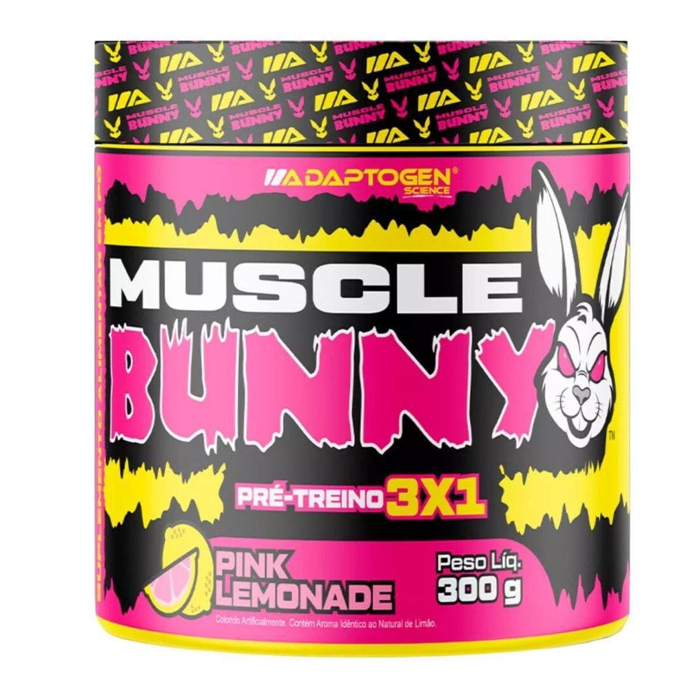 Pré Treino Muscle Bunny C/300G Adaptogen Sabor Pink Lemonade