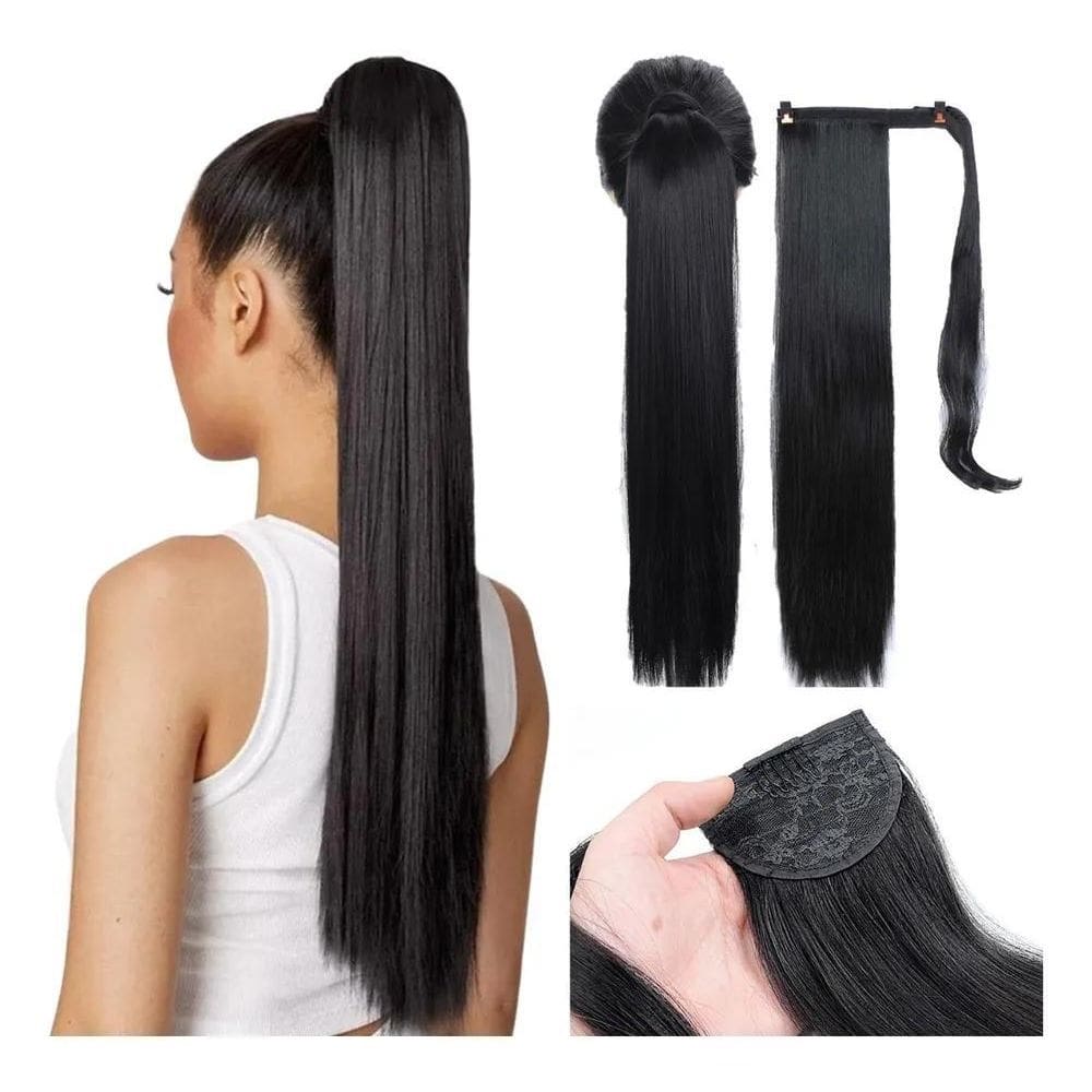 Aplique Rabo De Cavalo Cabelo Orgânico Super Fácil Aplicar C