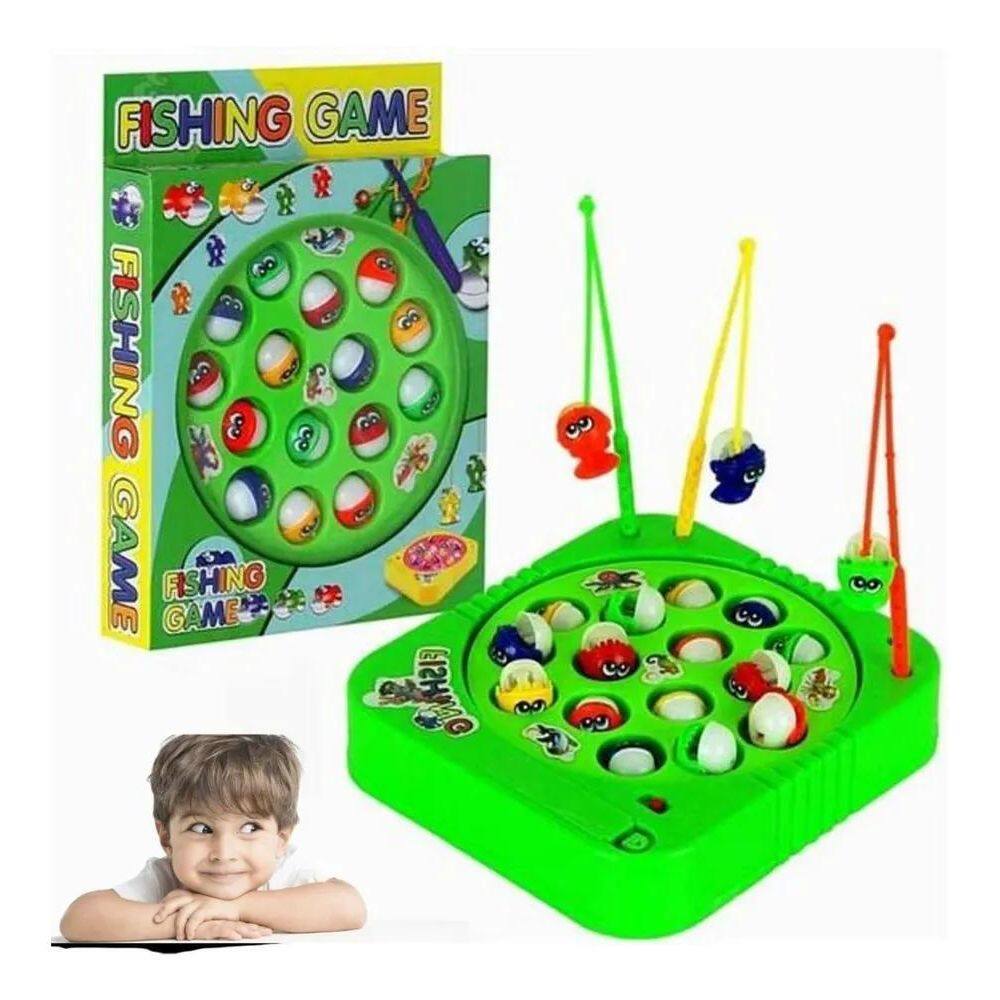 2X Brinquedo Pega Peixe Pesca Jogo Pescaria Grande A Pilha