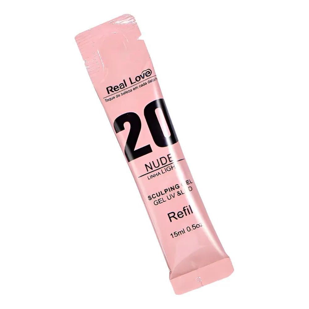 2X Gel Refil Real Love 15Ml Nude Unhas Esculpidas