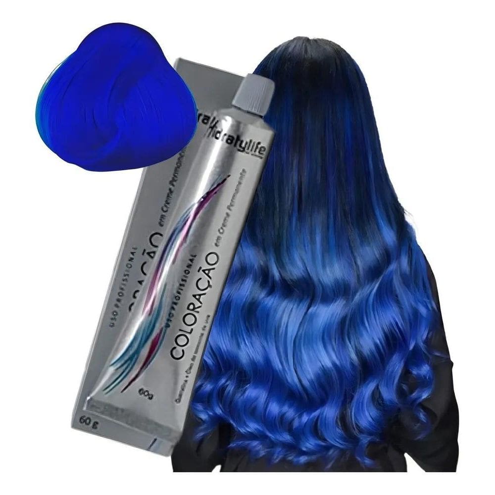2X Tinta Cabelo Azul Royal Coloração Hidratylife Mairibel 60