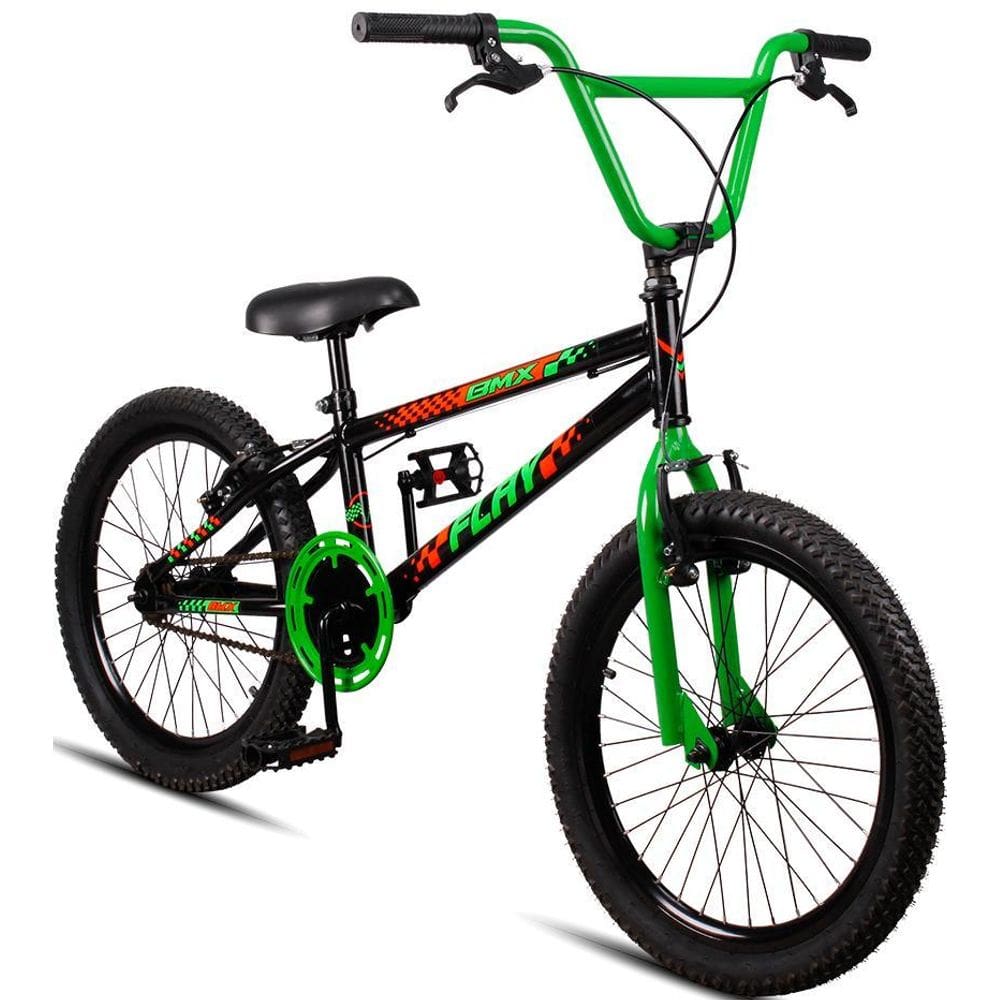 Bicicleta Aro 20 Bmx Infantil Flay Aro Aero - Preto+Verde