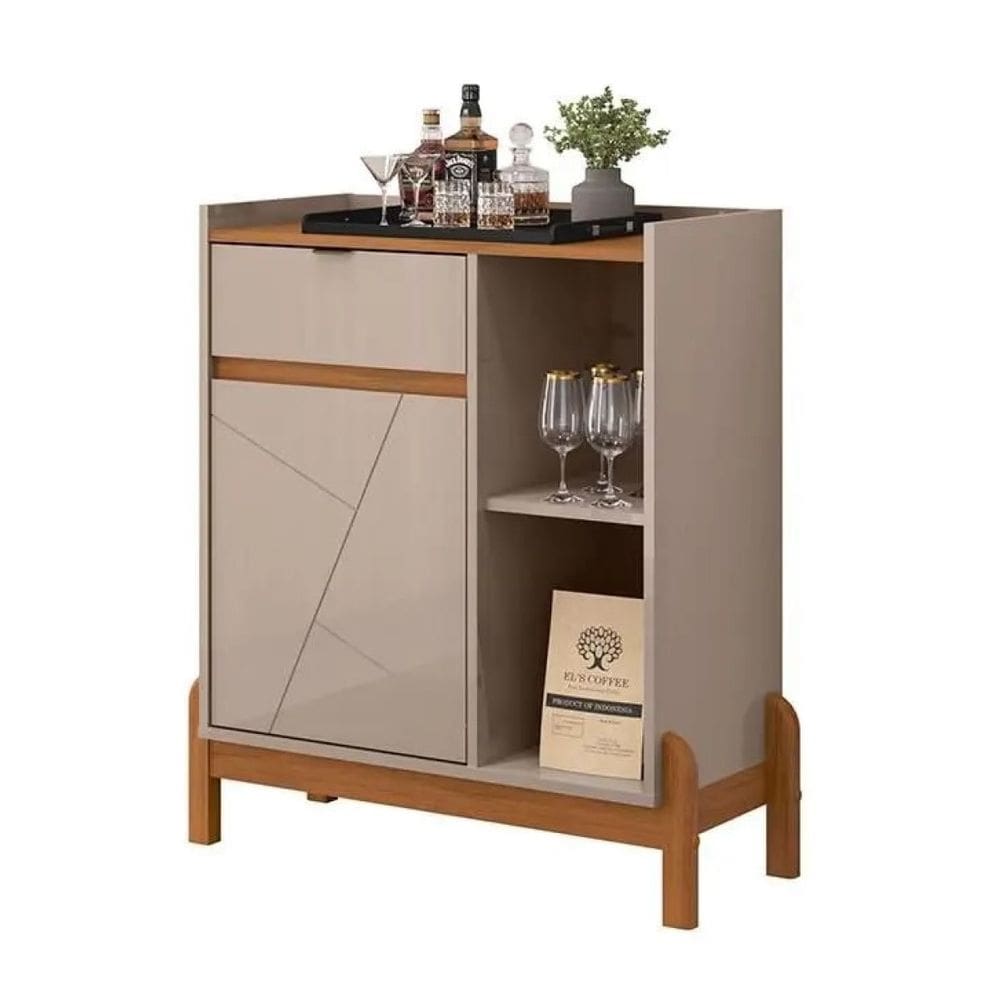 Aparador Bari Bar 1 Pt 1 Gav Pes Madeira Off White Cedro