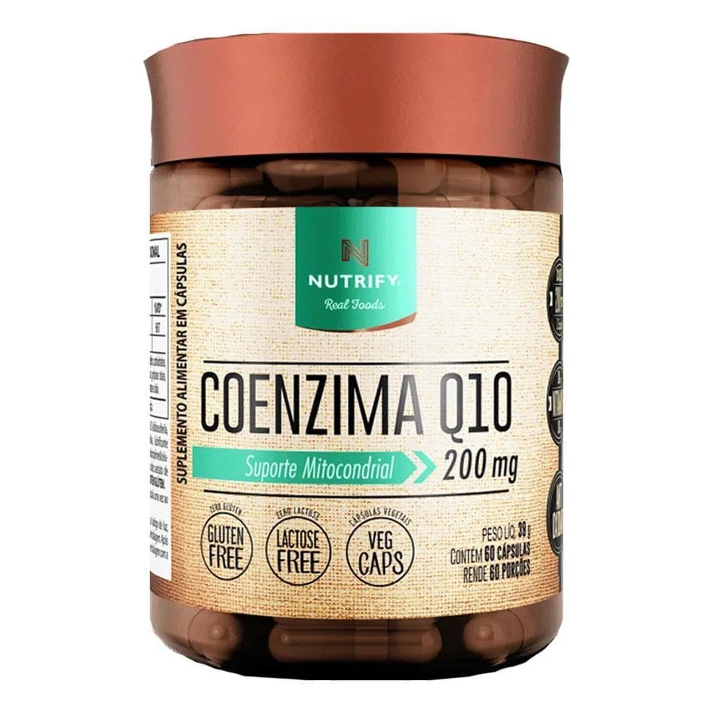 2X Coenzima Q10 200 Mg 60 Cápsulas Nutrify Sabor Sem Sabor
