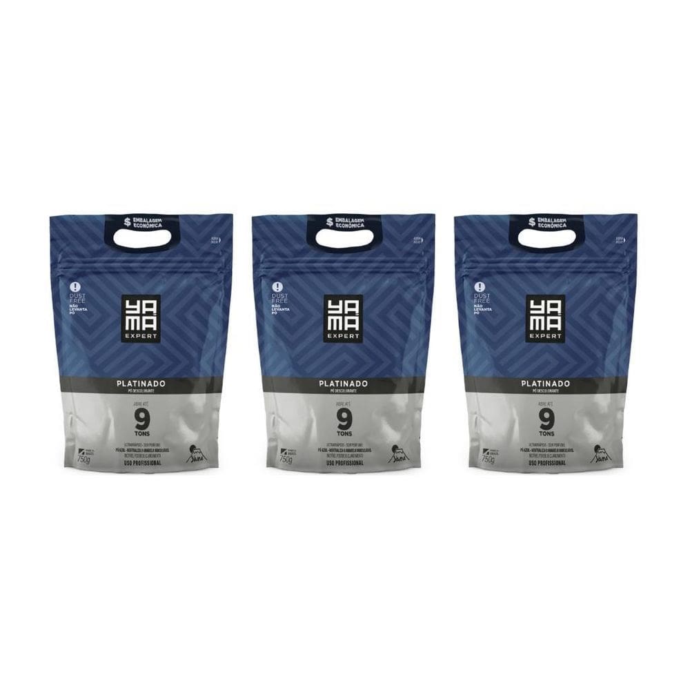 Po Descolorante Yama Platinado 750G - Kit Com 3Un