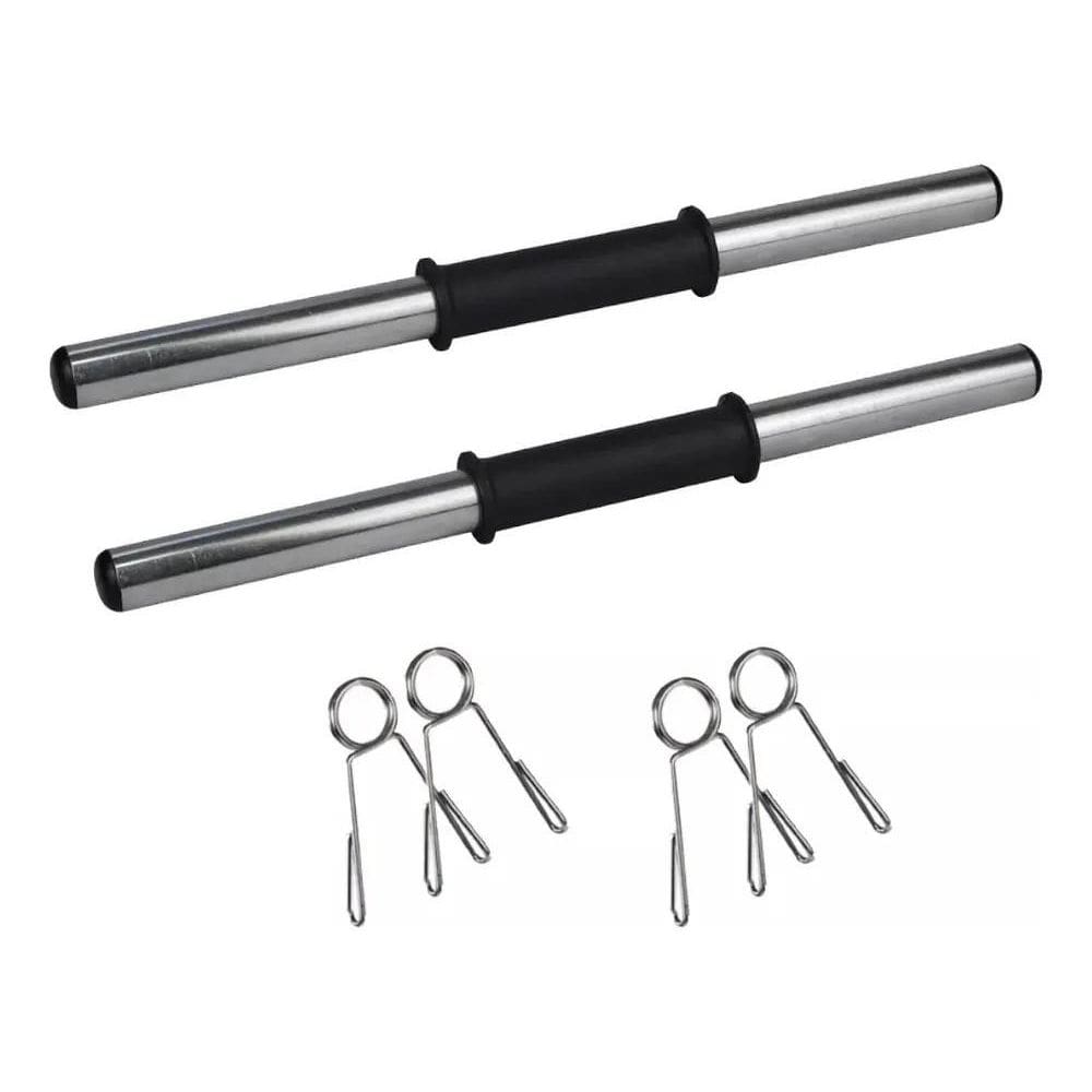 2X Par De Halter Barra Oca 40Cm Com Pegada Emborrachada Para