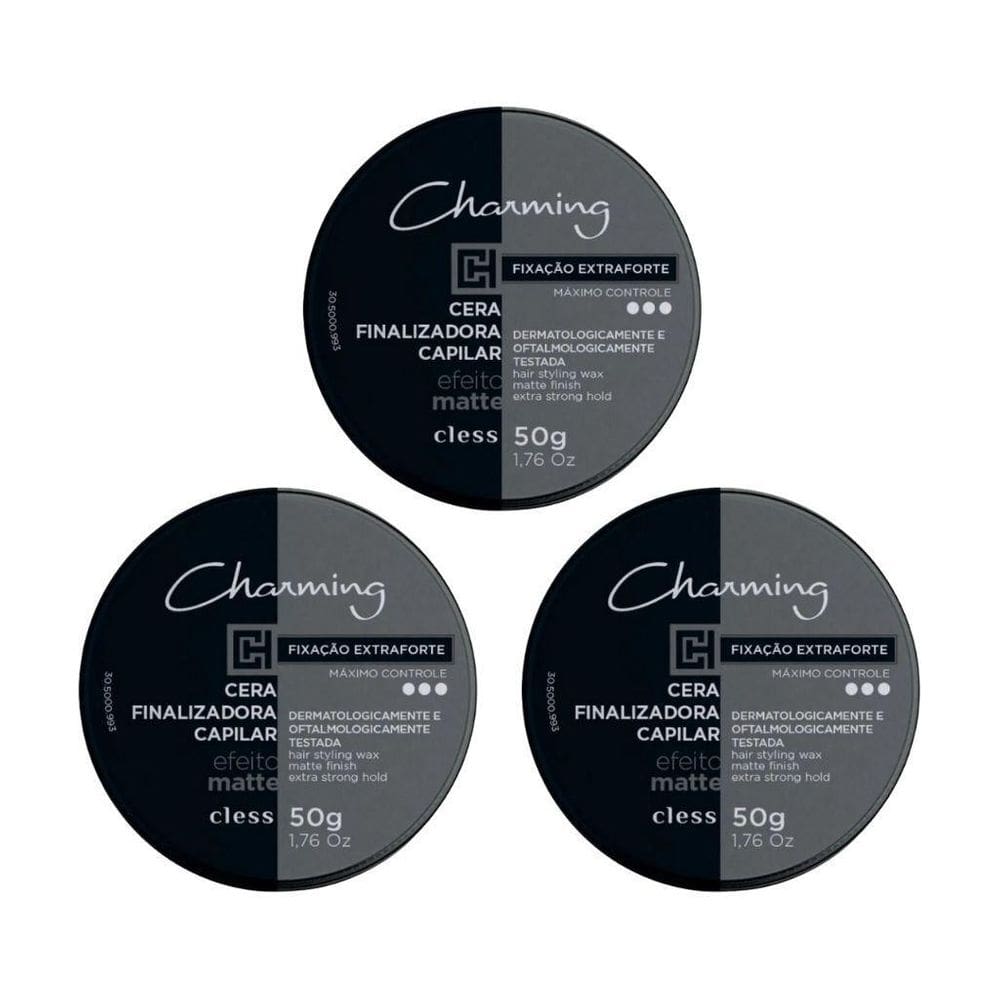 Cera Charming Capilar 50G Matte Extra Forte - Kit Com 3Un
