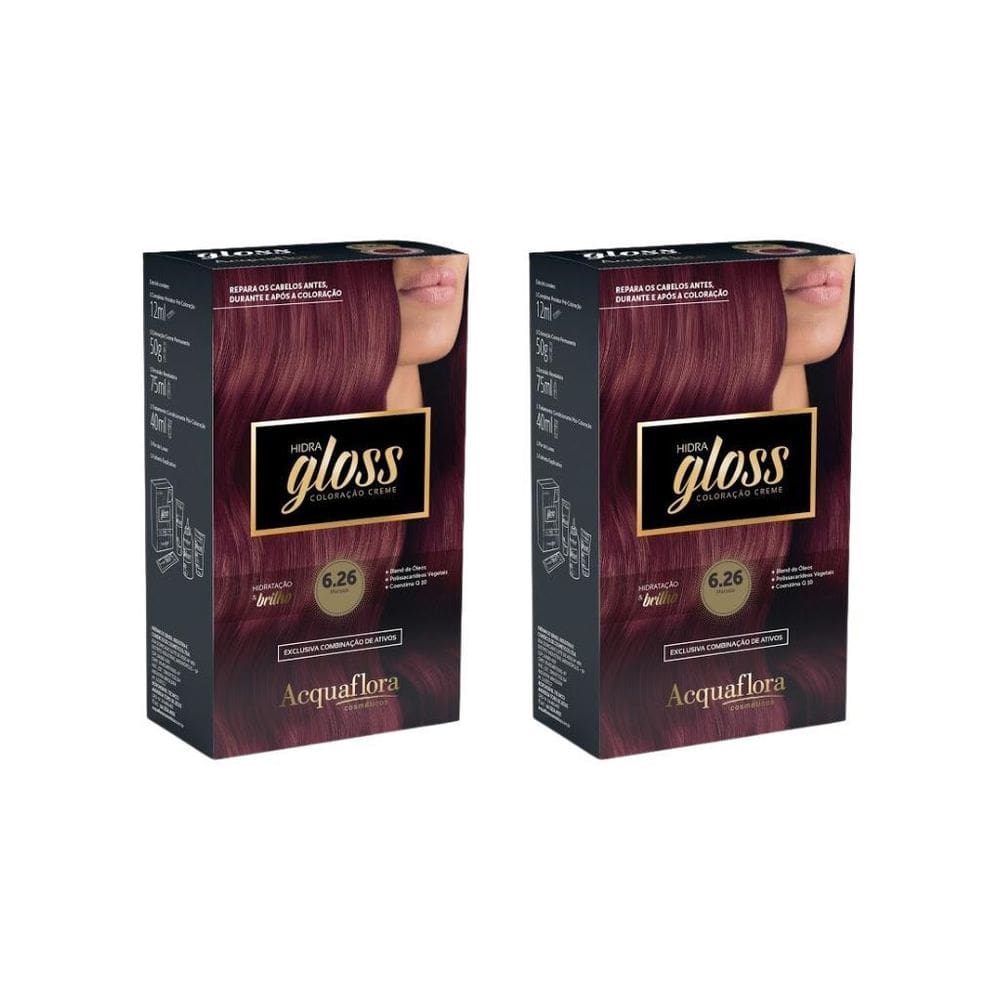 Coloraçao Acquaflora Hidra Gloss 6.26 Marsala-Kit C/2Un