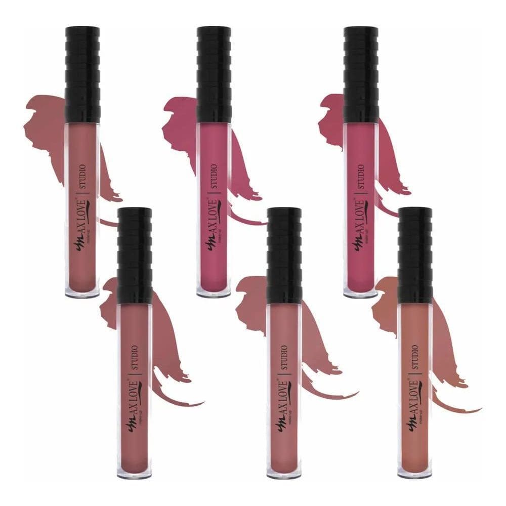 2X Kit Batom Matte Líquido 30 Horas Nude Max Love