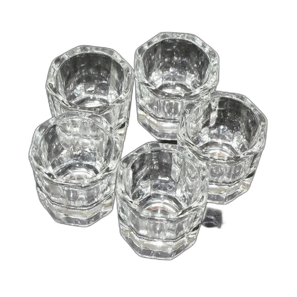 2X 5 Copos Dappen De Vidro Uv Mistura Pó Pigmentos Henna