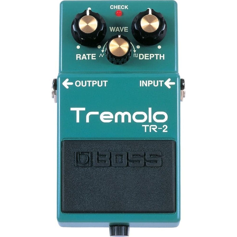 Pedal de guitarra Tremolo BOSS TR-2 com controles de onda e profundidade