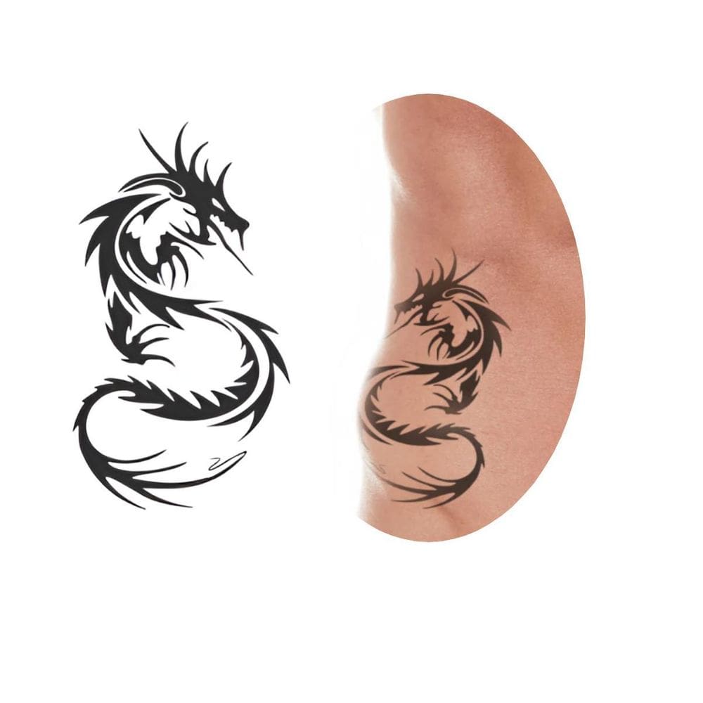 Tatuagem Temporária Dragão Tribal 9 Cm