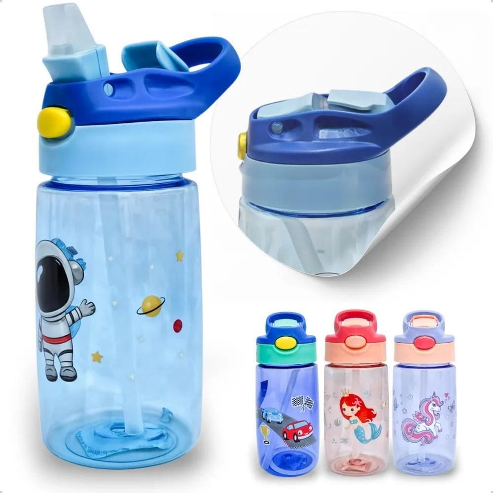 2X Garrafa Squeeze Garrafinha Agua Autospout Infantil