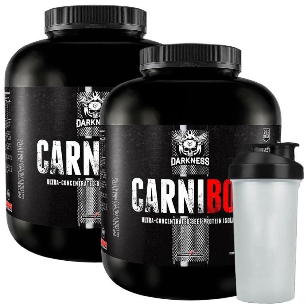 Kit 2 Carnibol Isolado Caramelo 1.8Kg Coqueteleira Darkness