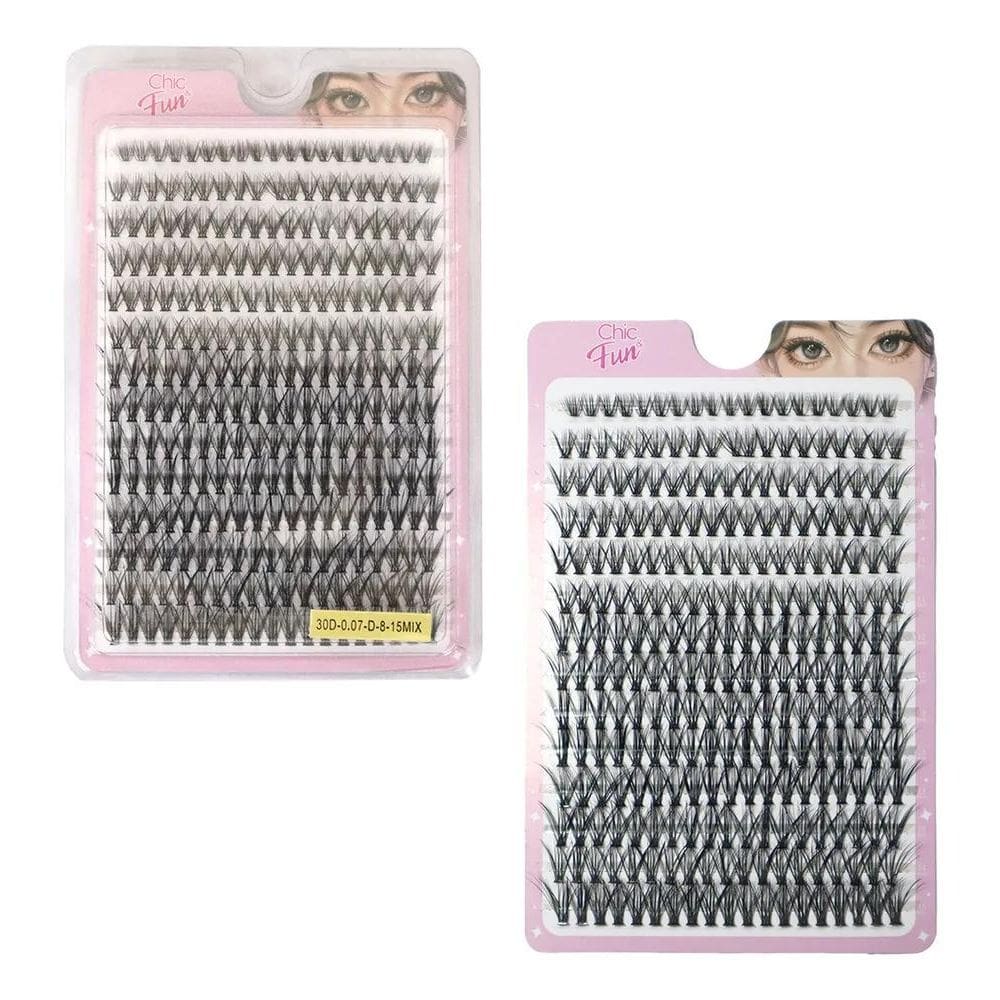 2X 2Cx Kit Cílios Tufinho 30D 0,07 D 8-15Mm Mix Cílios Posti