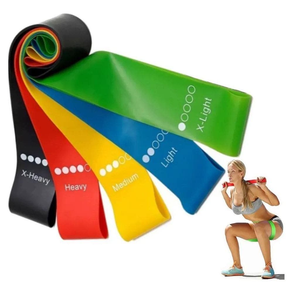 Kit 5 Faixa Elástica Super Mini Band Para Treino Exercícios