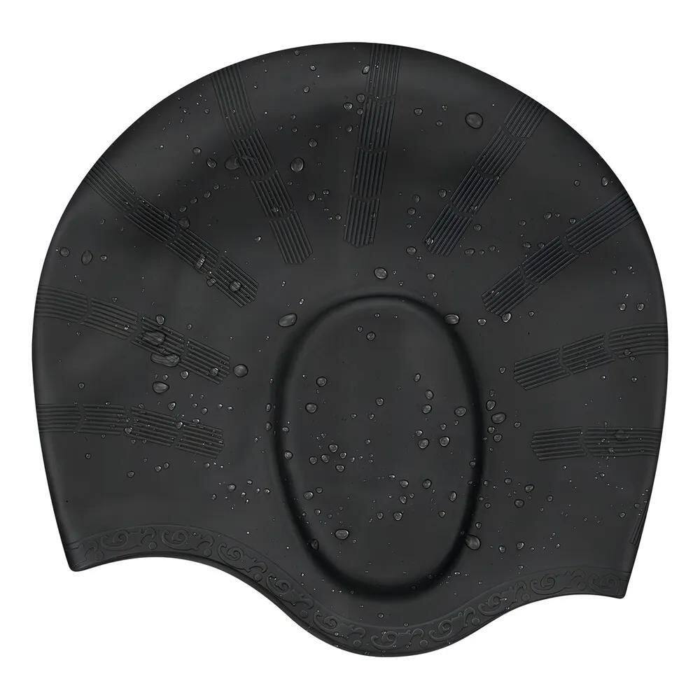 2X Touca Para Natação Cobre Orelhas Silicone Diversas Cores