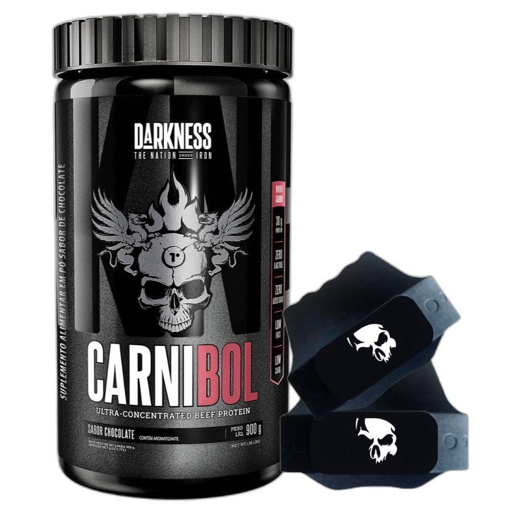 Carnibol Isolado Hidro 900G Chocolate Luva Caveira Darkness