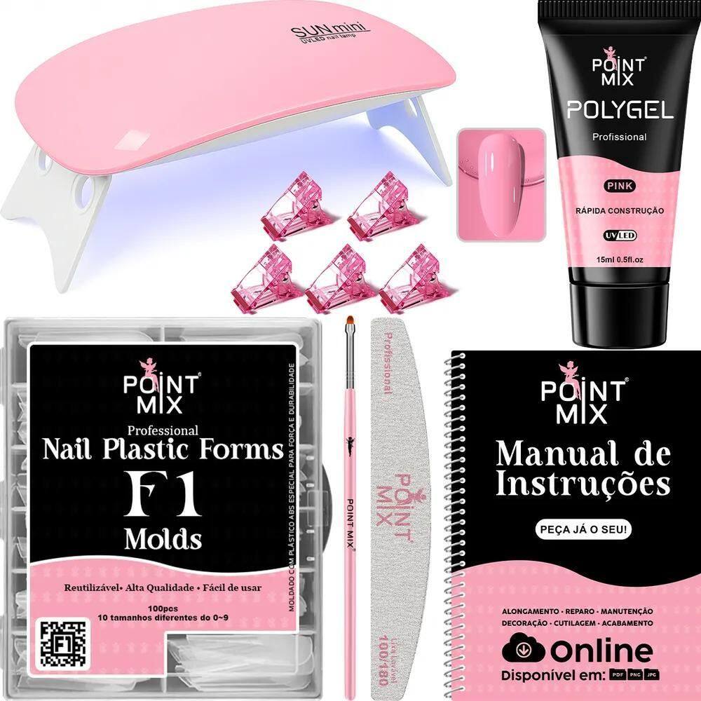 2X Kit Alongamento De Unha Acessórios Para Iniciante Poly Ge