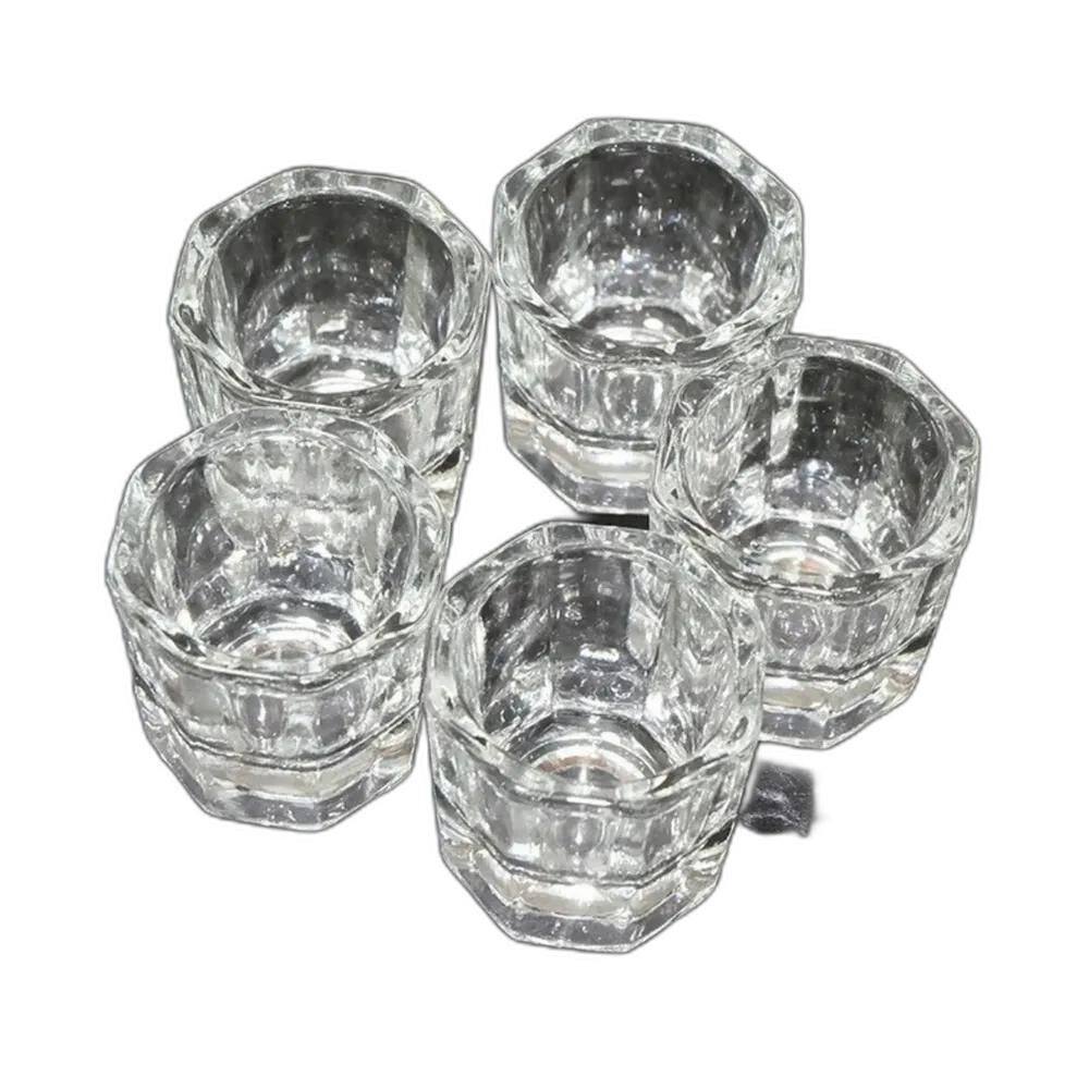 2X 5 Copos Dappen De Vidro Uv Mistura Pó Pigmentos Henna