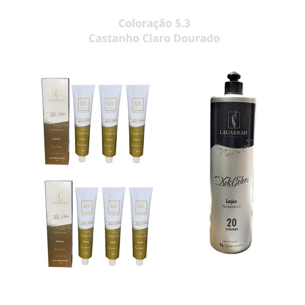 Kit 6 Colorações 5.3 Ax Lauarrah + 1 Ox 30 Vol Vita Derm