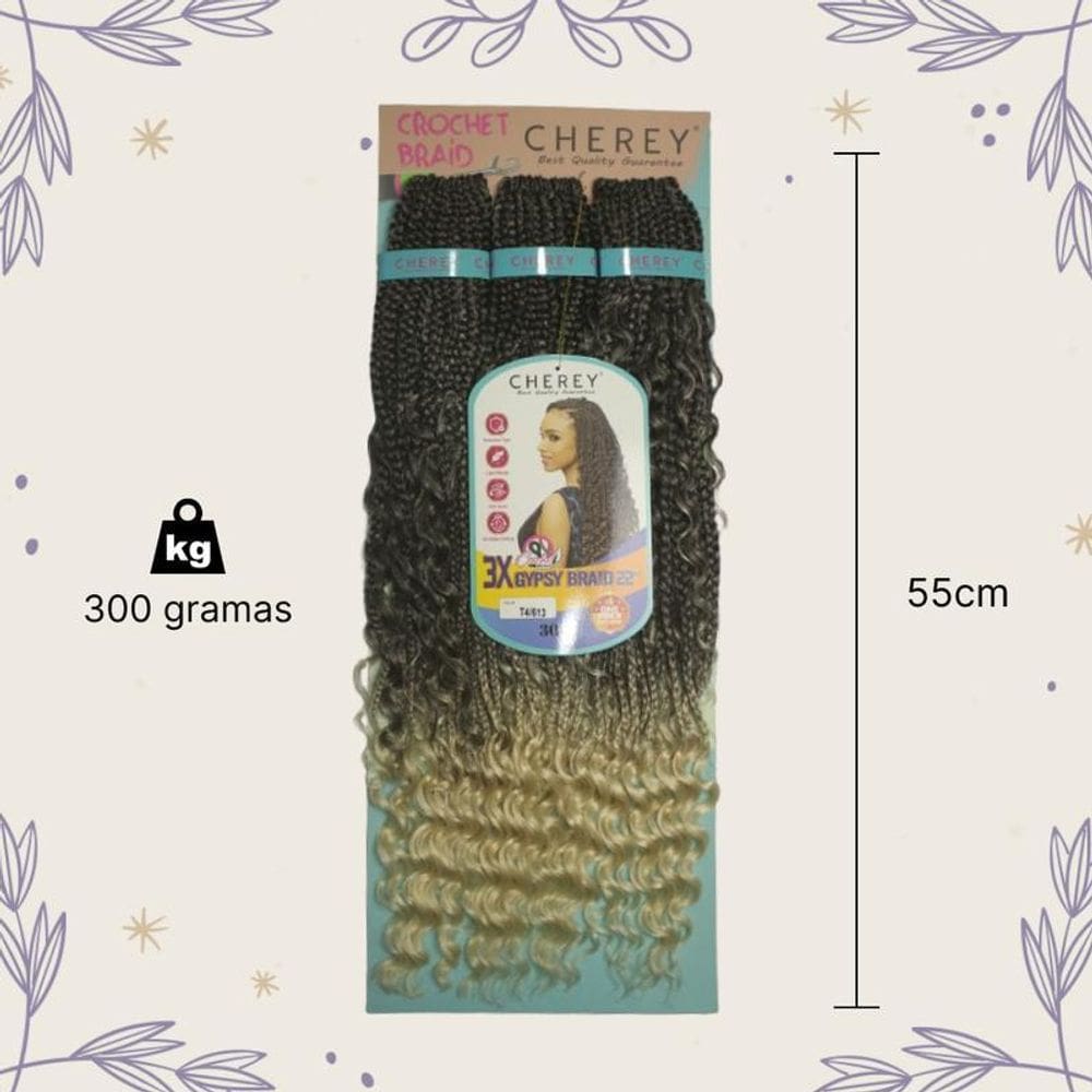Aplique Gypsy 3X Cabelo Boho Box 300Gr Crochet Braid
