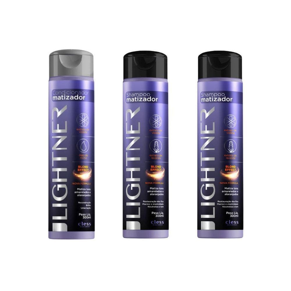 Kit Lightner Matizador 1 Cond 300Ml + 2 Shampoo