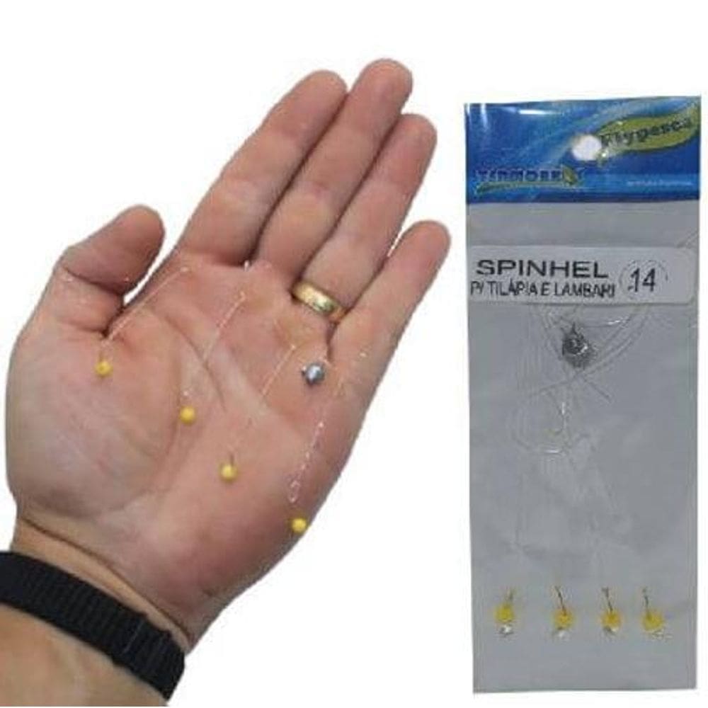 Spinhel Pesca Chicote 4 Anzol Com Pernadas Lambari Tilapia