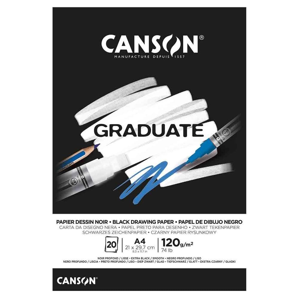 Bloco Black Graduate Canson 120 G/M A4 210X297Mm 20 F