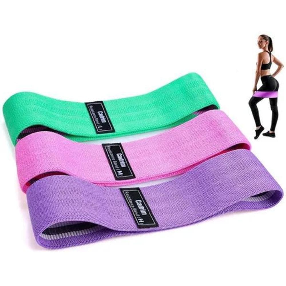 2X Kit 3 Faixa Elastica Hip Mini Band Treino Exercicio Acade