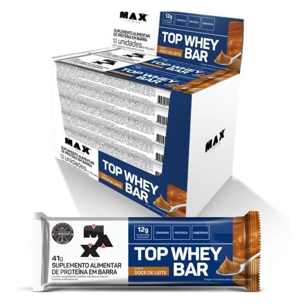2X Top Whey Bar - Caixa C/12 Unidades - Max Titanium Sabor D